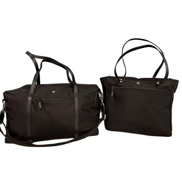 Kate Spade Black Jae Weekender Bag & Tote Set - Picture 1 of 15